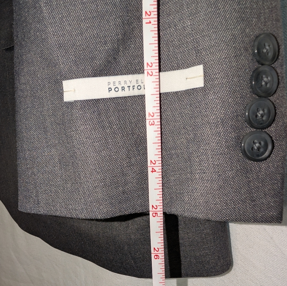 Men's Perry Ellis Portfolio Slim Fit Gray Sport Coat Blazer Jacket Size 46R NWT - Picture 6 of 8